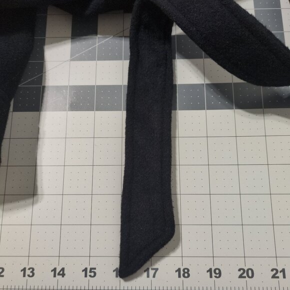 & Other Stories Jacket Size XSmall Black Wool Blend Belted Mid Hip Length Button - Picture 7 of 16